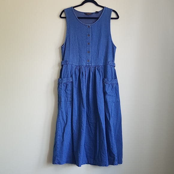 Vintage Eddie Bauer Denim Maxi Dress - Picture 2 of 6